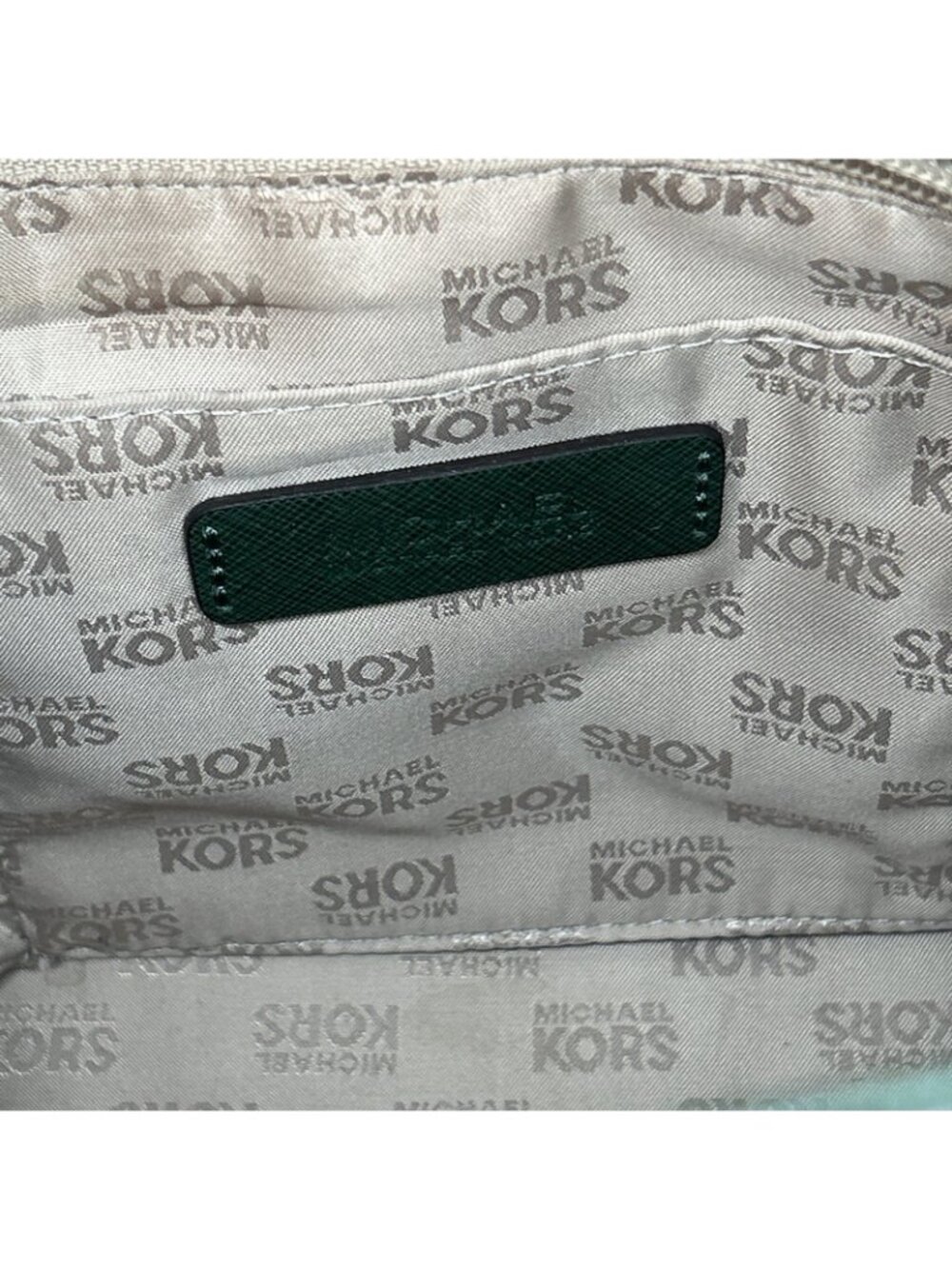 Michael Kors Green Hamilton Gold Studded Saffiano Leather Tote Purse Bag Preppy - Picture 11 of 16